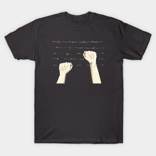 Hands climbing barbed wire T-Shirt